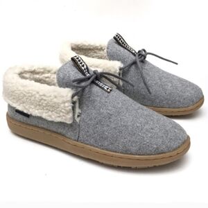 Pendleton Caravan Slippers Wool Washable Sherpa Lined Cabin Fold Gray Hygge 9